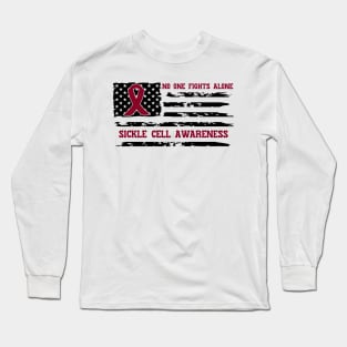 No One Fights Alone Sickle Cell Awareness Long Sleeve T-Shirt